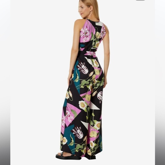 Ted Baker Maudee Printed Halter Neck Wide Leg Floral Jumpsuit Viscose - Picture 3 of 16